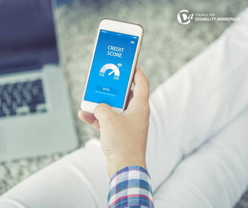 Person checking their credit score on a phone.