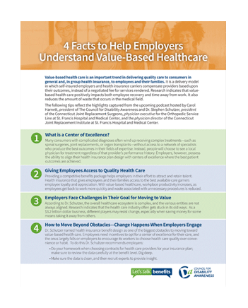Facts to Help Employers Understand Value Based Healthcare and Influence on Employee Health