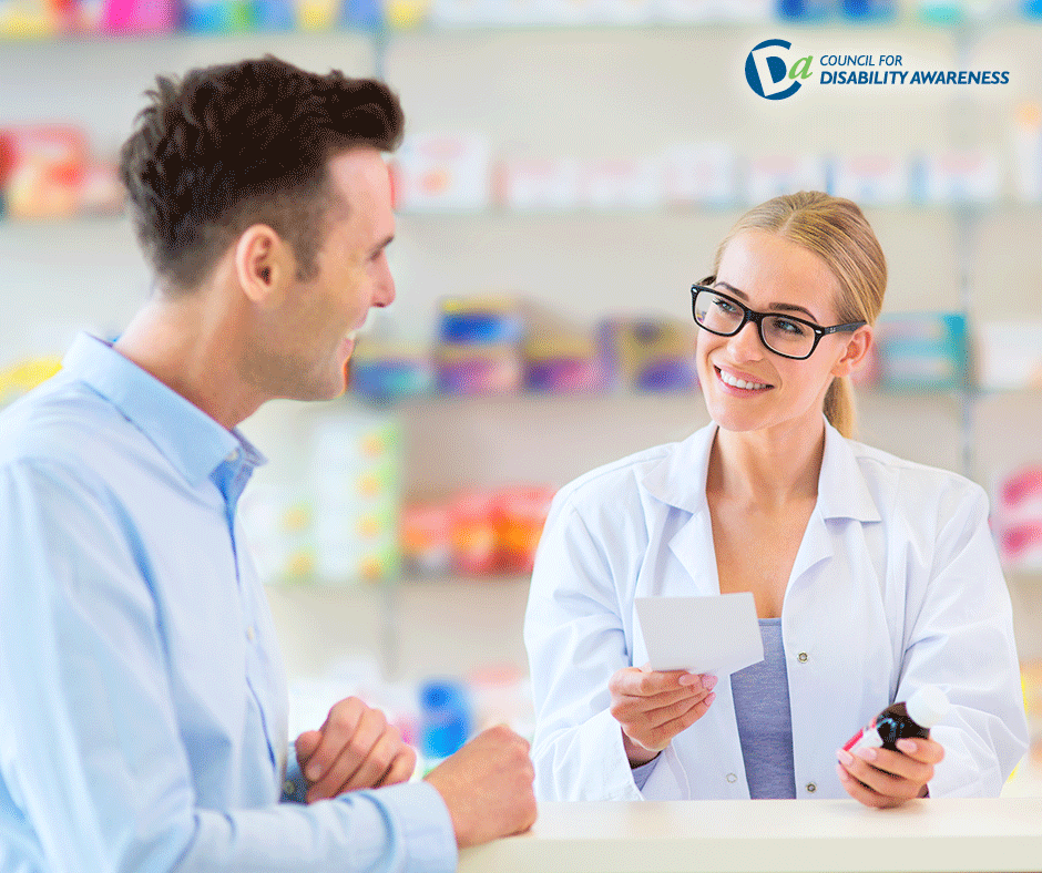 Man making pharmacy purchase using his HSA account
