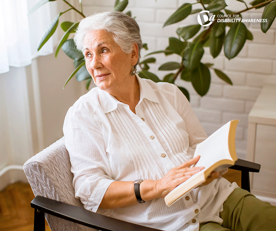 Mature woman reading at home
