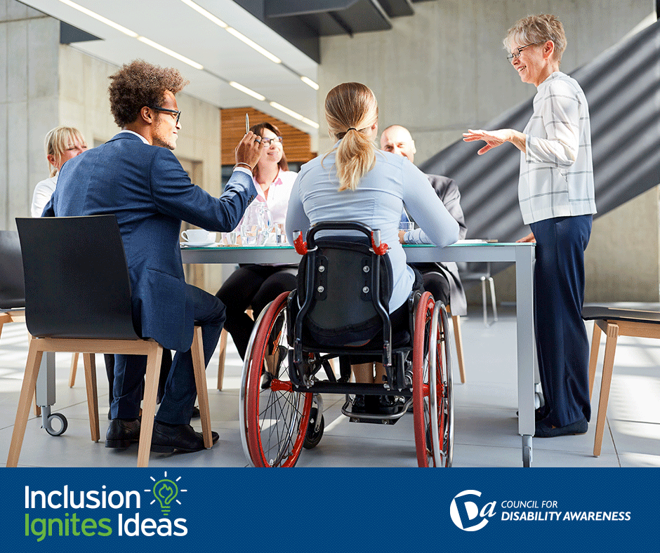 Inclusion Ignites Ideas: diverse team meeting at the office