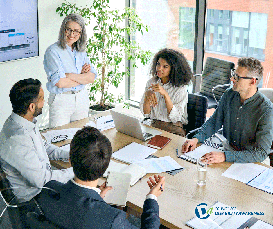 Diverse coworkers collaborating at the office