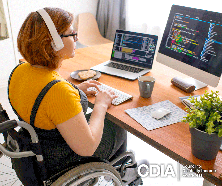 Professional with a disability working from home