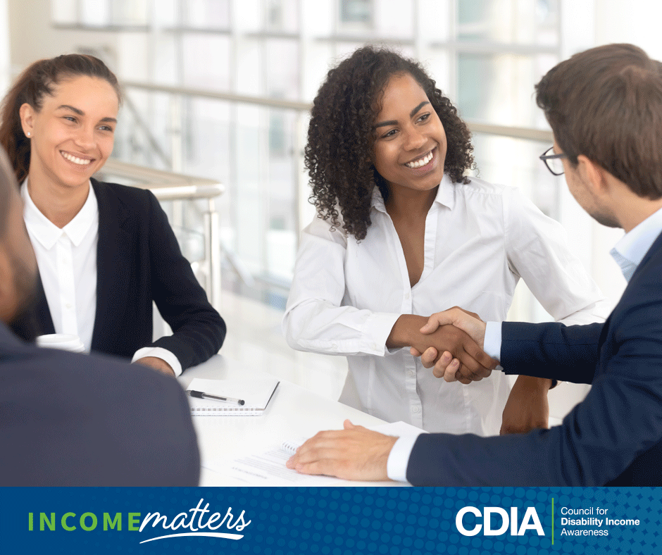 Income Matters, CDIA. New employee being welcomed by HR.