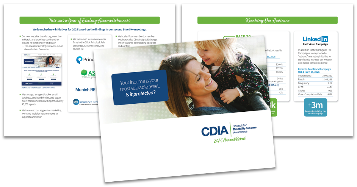 CDIA Annual Report 2025 cover and sample pages